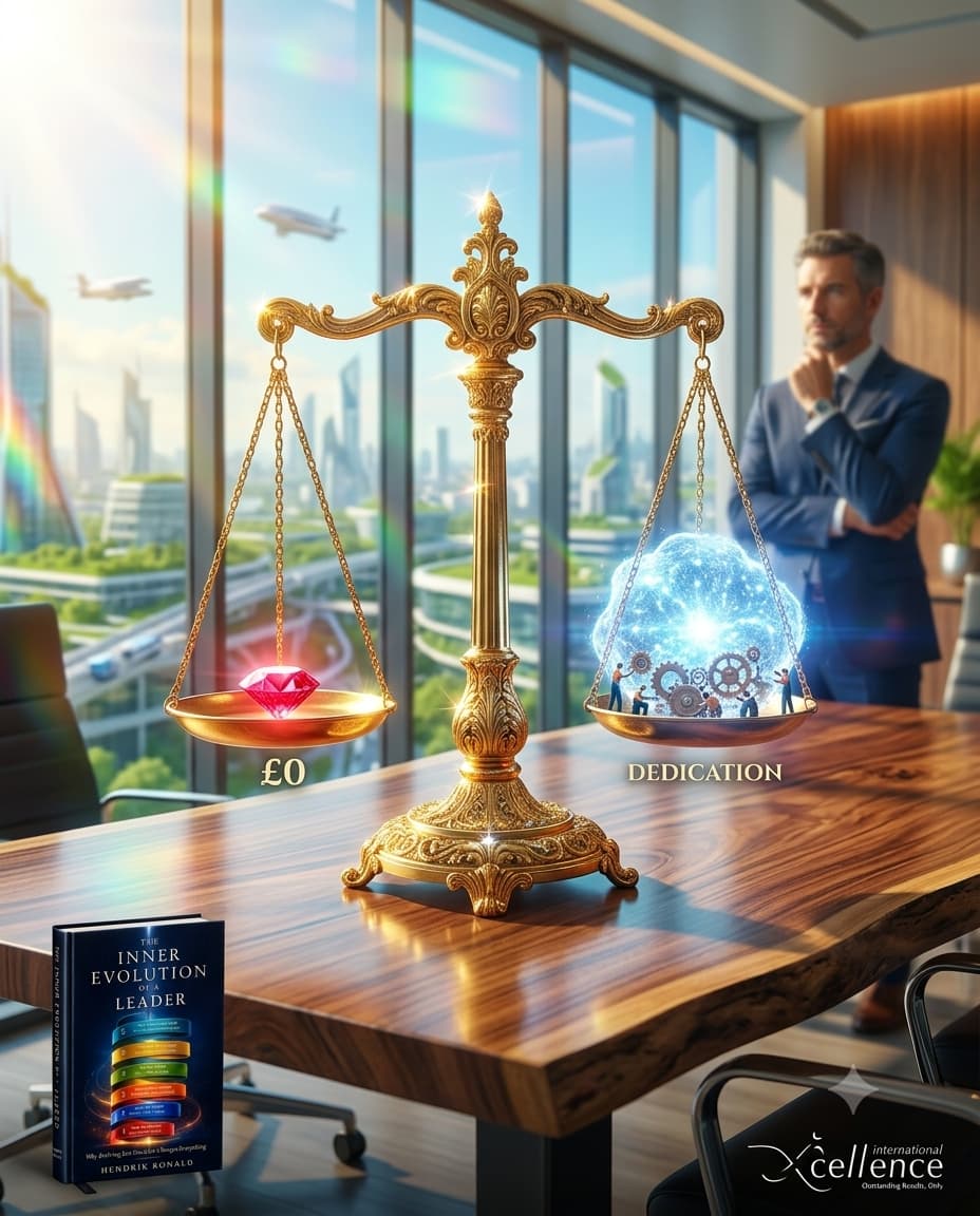 Golden scale balancing zero cost against dedication, symbolizing the risk of choosing the cheapest vendor